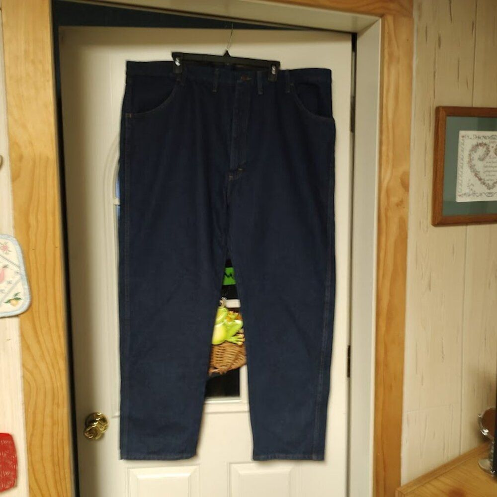New Rustler Dark Blue Regular Fit Straight Leg Jeans Size Men's 46/30